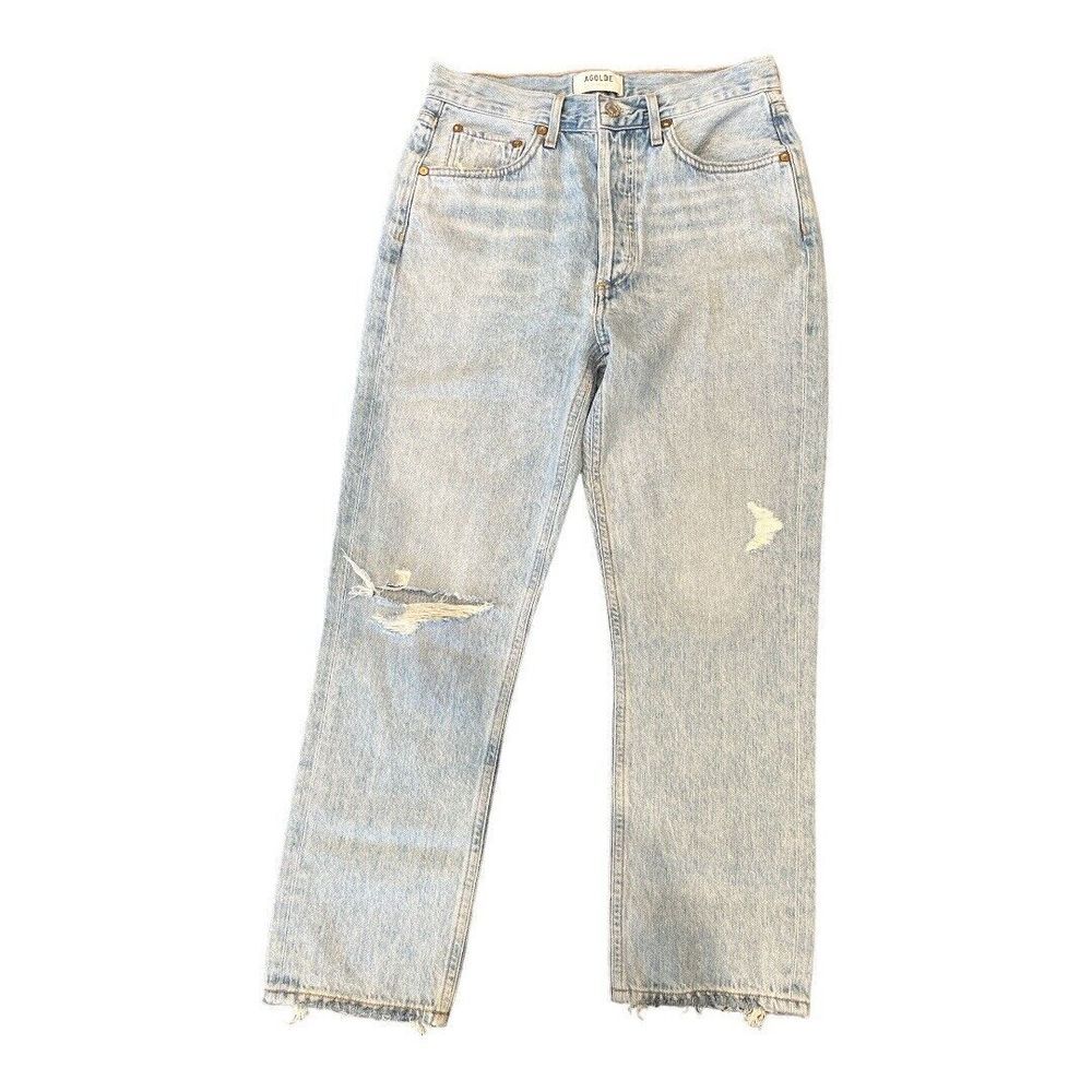 Agolde Riley High-Waist Ankle Straight-Leg Jeans Women'sPants Size 27 - Picture 4 of 6